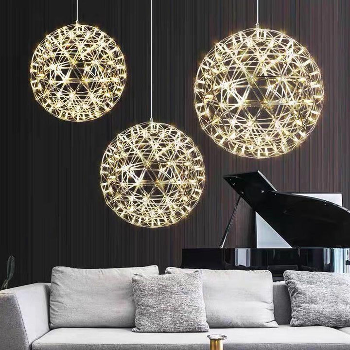 Contemporary Globe Iron 12-Light LED Pendant Light