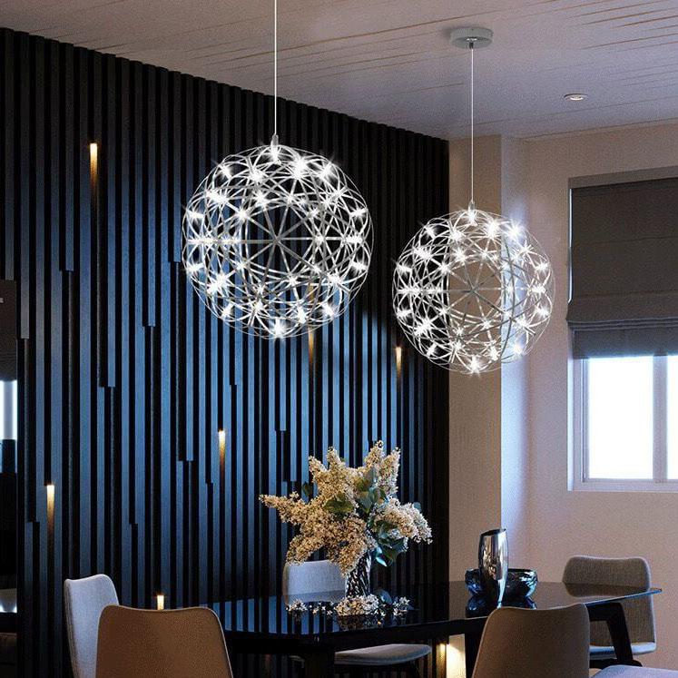 Contemporary Globe Iron 12-Light LED Pendant Light