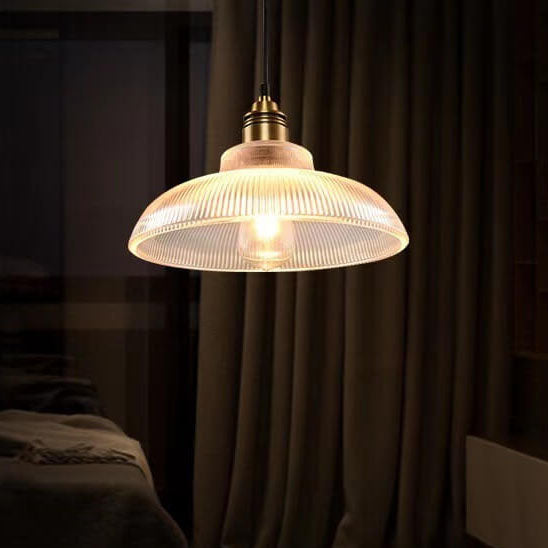 Striped Vintage Glass Pendant Light