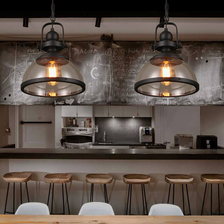 Retro Dome Glass Pendant Light