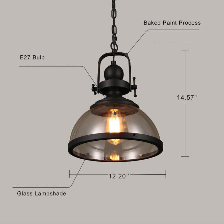 Retro Dome Glass Pendant Light