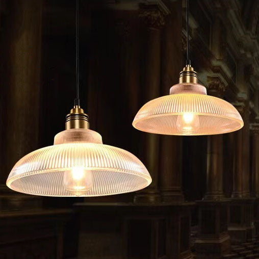 Striped Vintage Glass Pendant Light