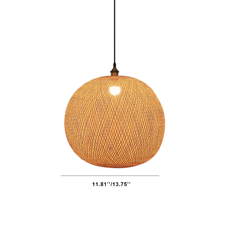 Round Bamboo Pendant Light