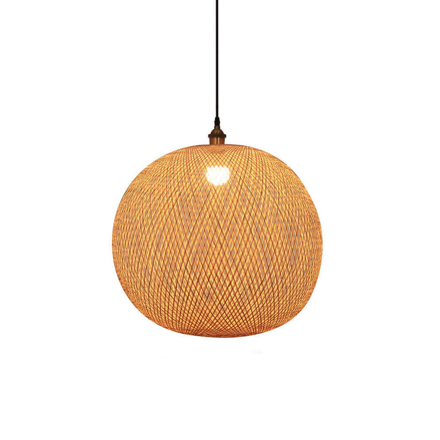 Round Bamboo Pendant Light