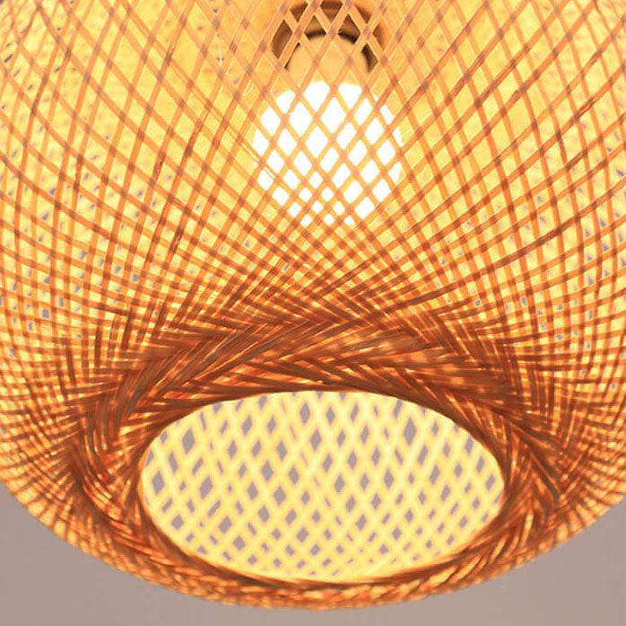 Round Bamboo Pendant Light