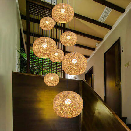 Globe Rattan Pendant Light