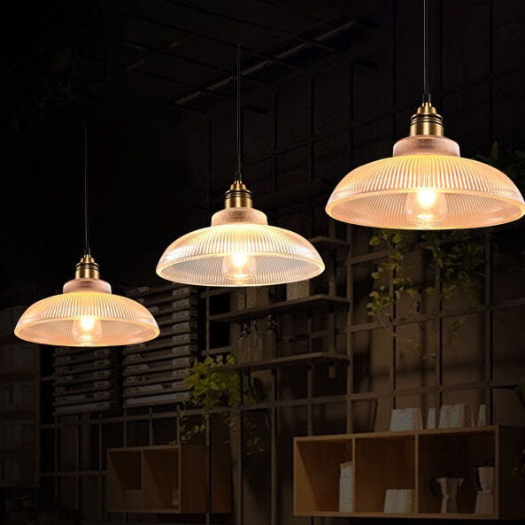 Striped Vintage Glass Pendant Light