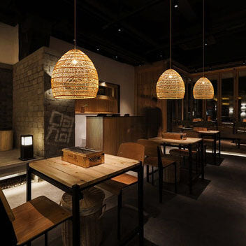 Dome Rattan Pendant Light