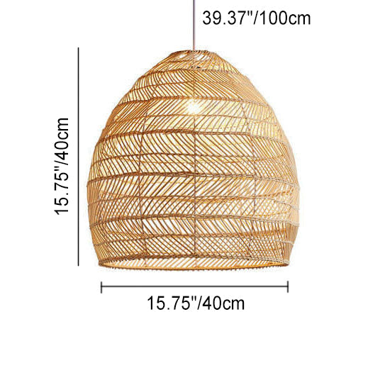Dome Rattan Pendant Light