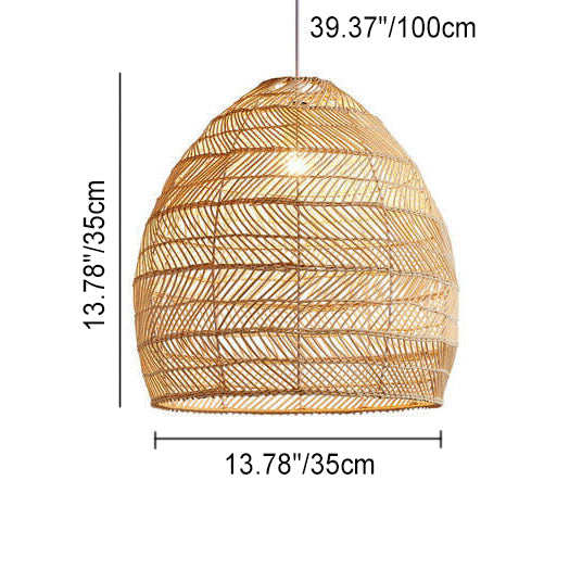 Dome Rattan Pendant Light
