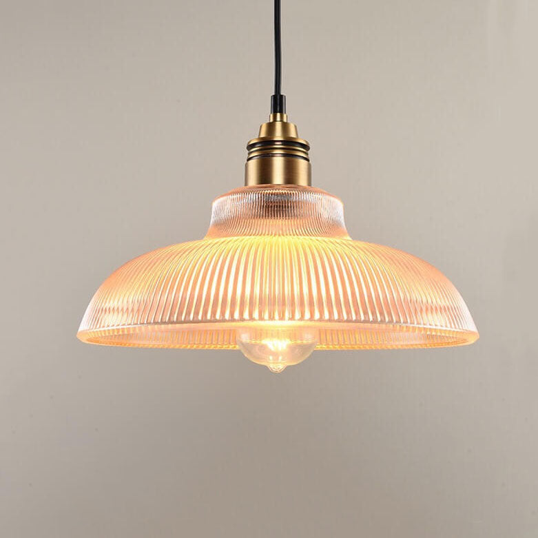 Striped Vintage Glass Pendant Light