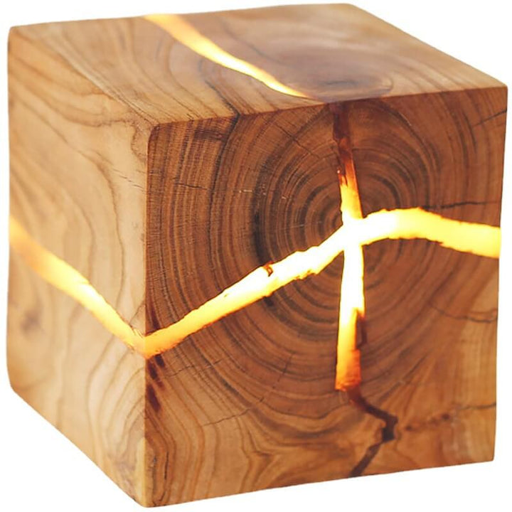 Creative Square Solid Wood Wall Sconce