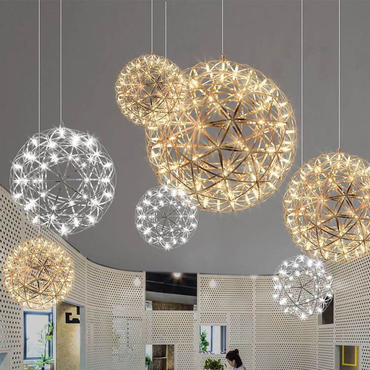 Contemporary Globe Iron 12-Light LED Pendant Light