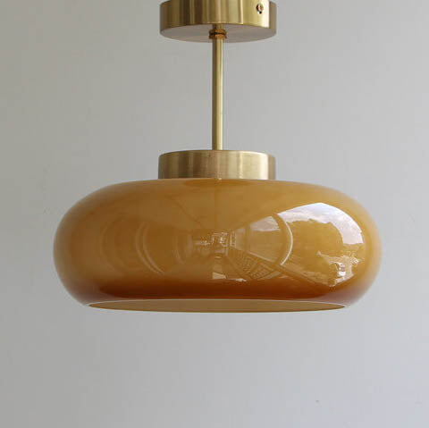 Vintage Brass Semi-Flush Ceiling Light