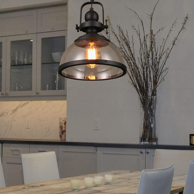 Retro Dome Glass Pendant Light