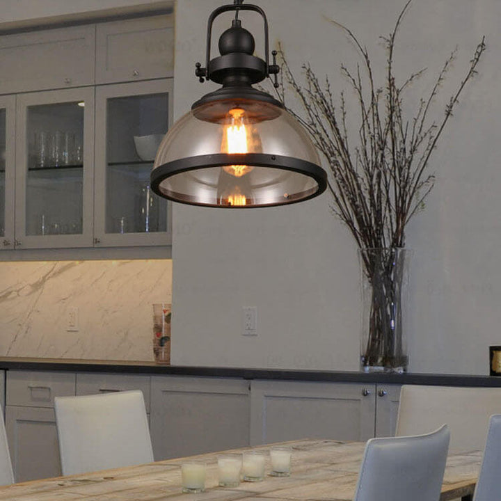 Retro Dome Glass Pendant Light