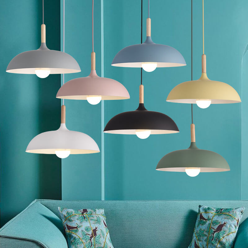 Modern Dome Wooden Pendant Light