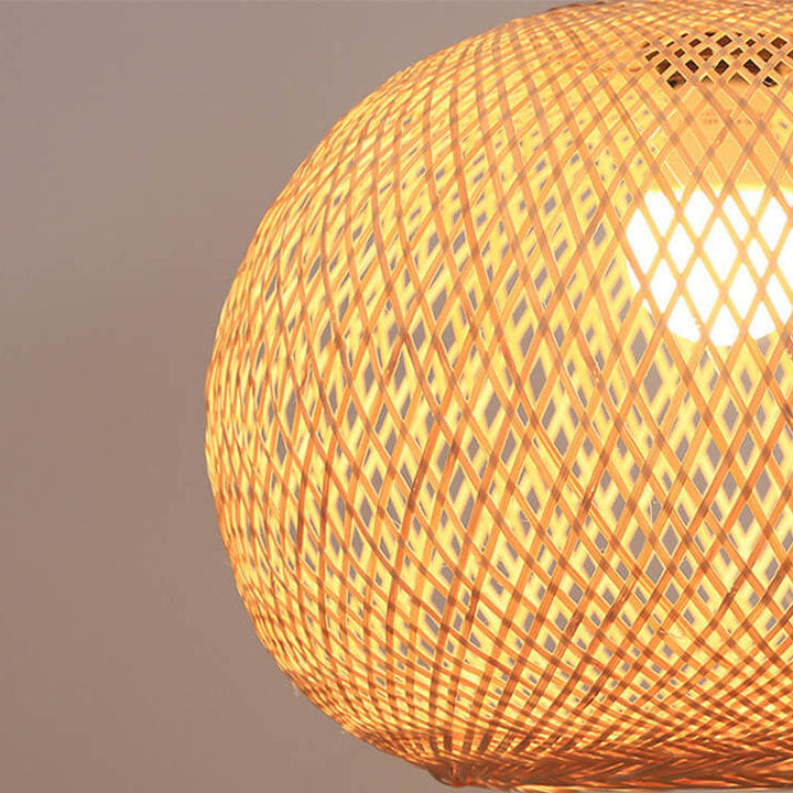 Round Bamboo Pendant Light