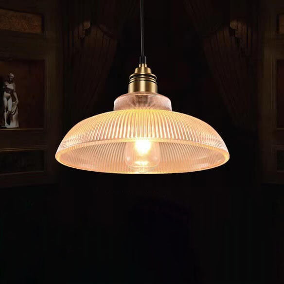 Striped Vintage Glass Pendant Light