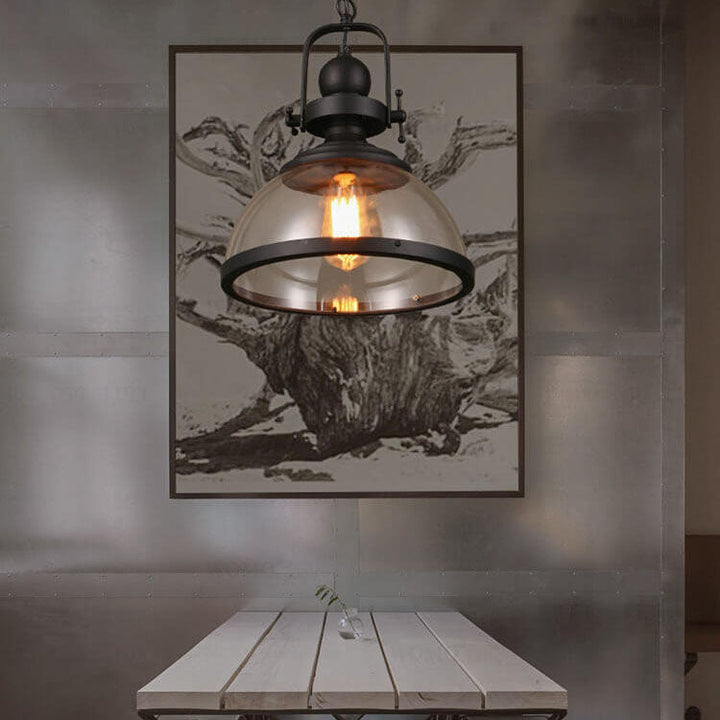 Retro Dome Glass Pendant Light