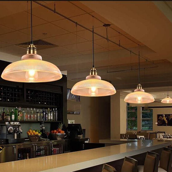 Striped Vintage Glass Pendant Light