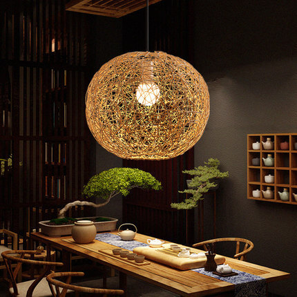 Globe Rattan Pendant Light