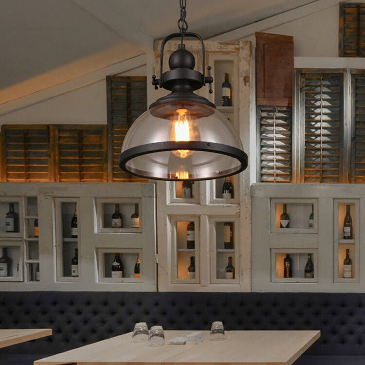 Retro Dome Glass Pendant Light