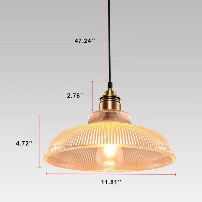 Striped Vintage Glass Pendant Light