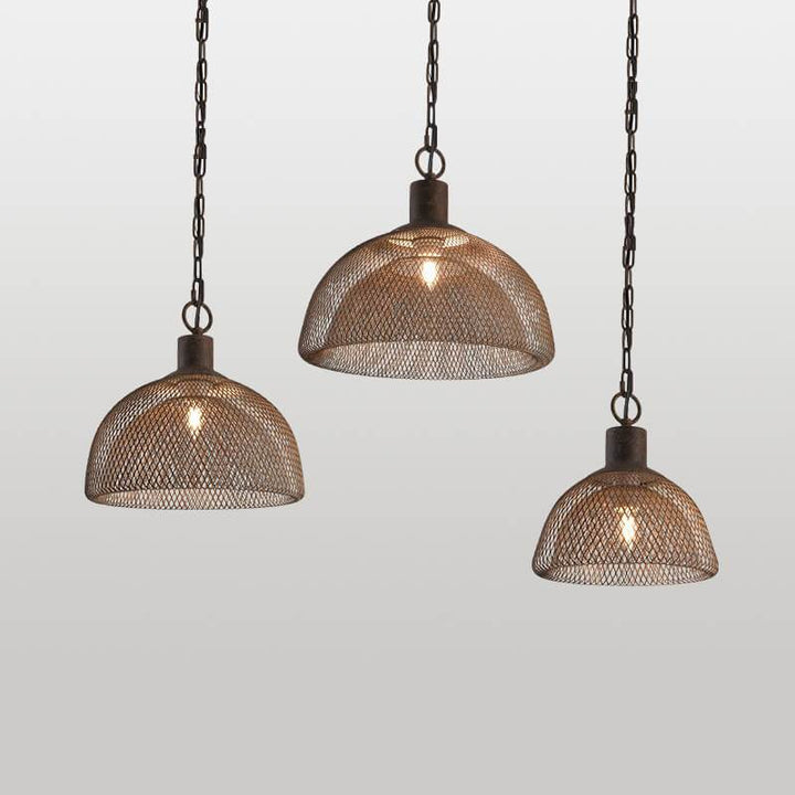 Contemporary Round Wrought Iron Pendant Light