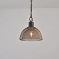 Contemporary Industrial Wrought Iron Hardware Half Round Aged 1-Light Pendant Light For Living Room