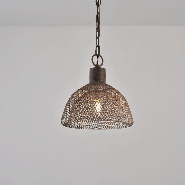 Contemporary Round Wrought Iron Pendant Light