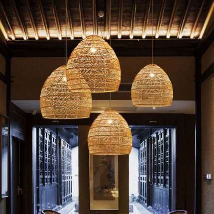 Dome Rattan Pendant Light