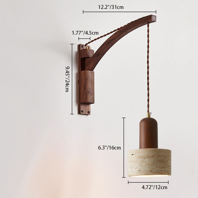 Wabi-Sabi Solid Wood Wall Sconce