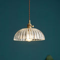Contemporary Nordic Floral Glass Brass 1-Light Pendant Light For Living Room & Bedroom