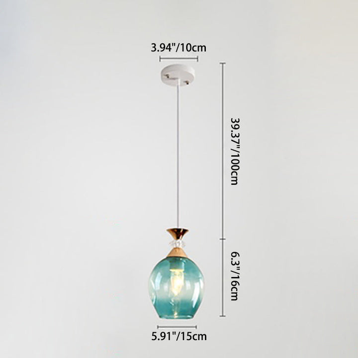 Contemporary Glass 3-Light Chandelier