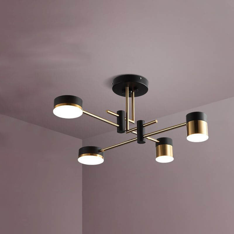 Minimalist 8-Light Semi-Flush Ceiling Light