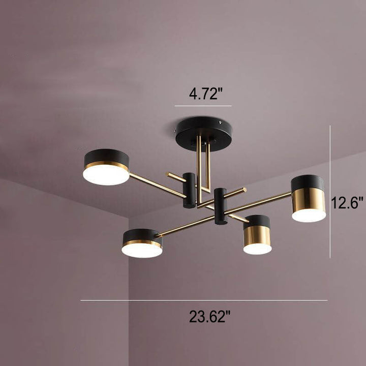 Minimalist 8-Light Semi-Flush Ceiling Light