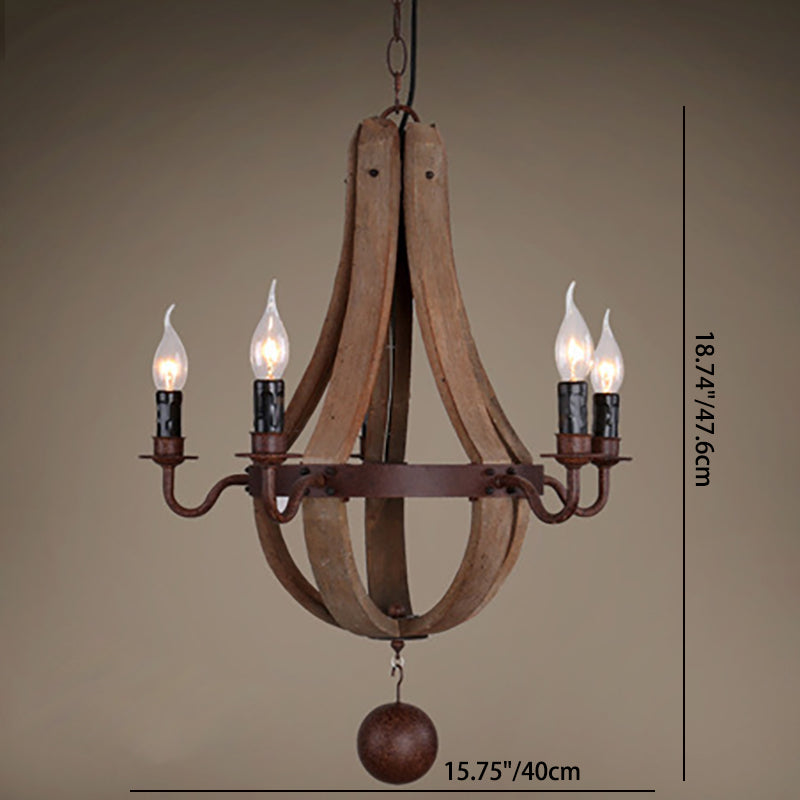 Traditional Branch Wooden 8-Light Chandelier