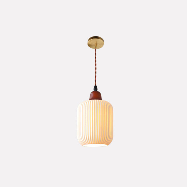 Traditional Round Solid Wood Pendant Light