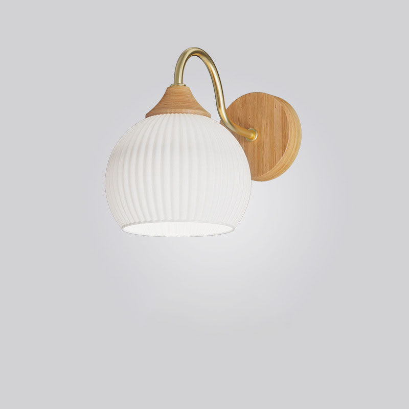Iron Contemporary Round Glass Wall Sconce