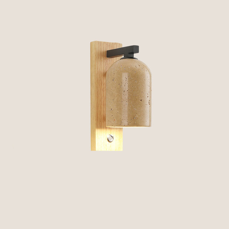 Traditional Cylinder Solid Wood Wall Sconce