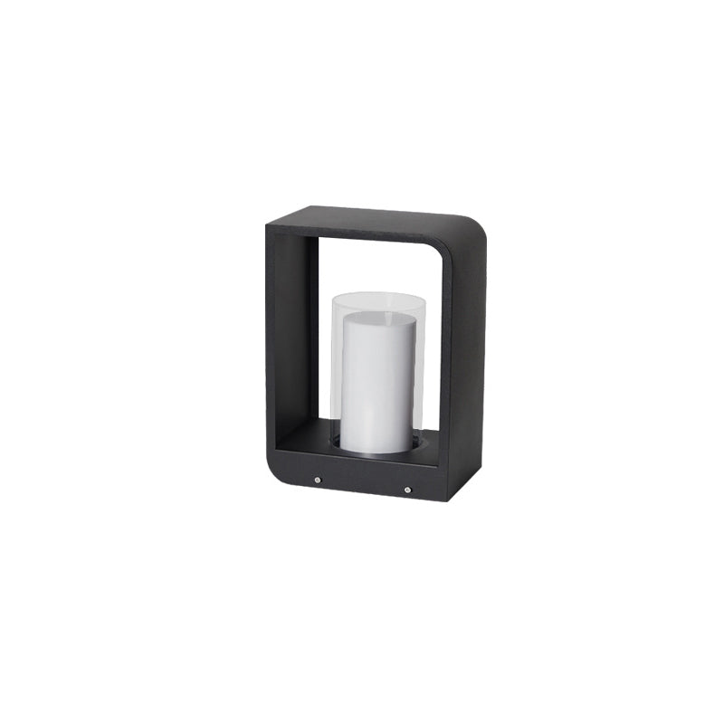 Modern Minimalist Square Frame Stainless Steel Acrylic LED Waterproof Lawn Landscape Light For Outdoor Patio
