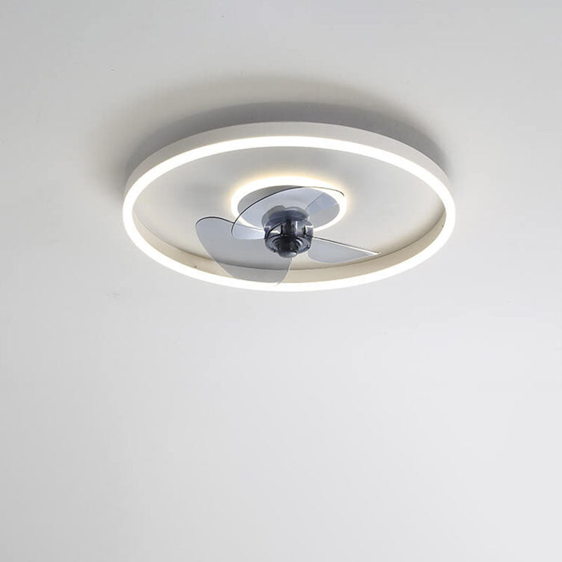 Contemporary Round Aluminum LED Ceiling Fan Light