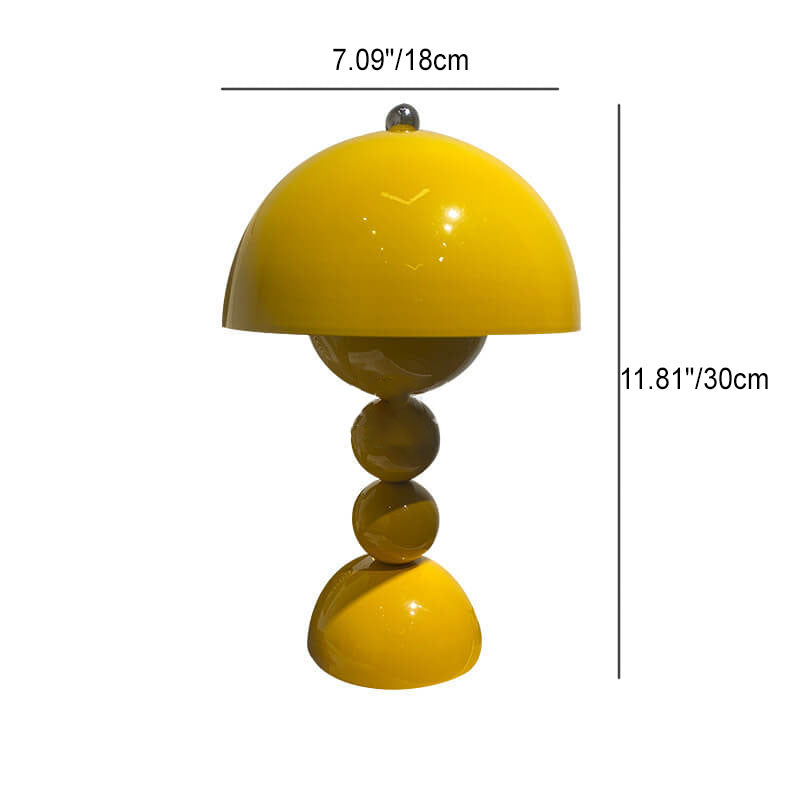 Contemporary Nordic Metal Mushroom Round Pod 1-Light Table Lamp for Bedroom