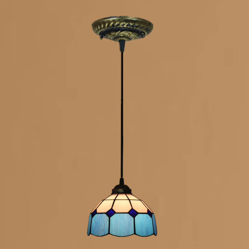 Tiffany Traditional Round Glass Pendant Light