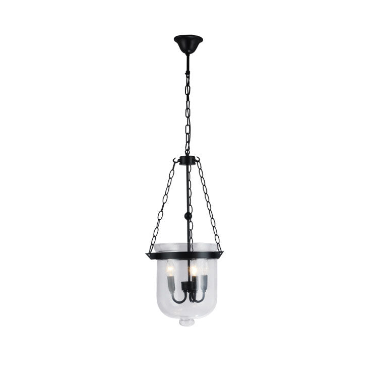 Traditional Round Glass 3-Light Chandelier