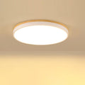 Nordic Simple Solid Wood Round LED Flush Mount Ceiling Light