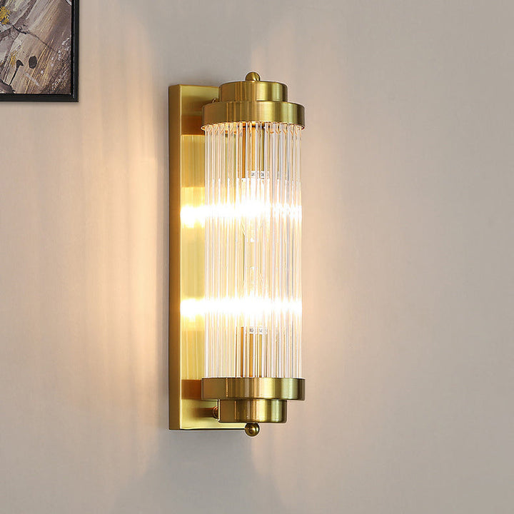 Traditional Cylinder Glass 2-Light Wall Sconce