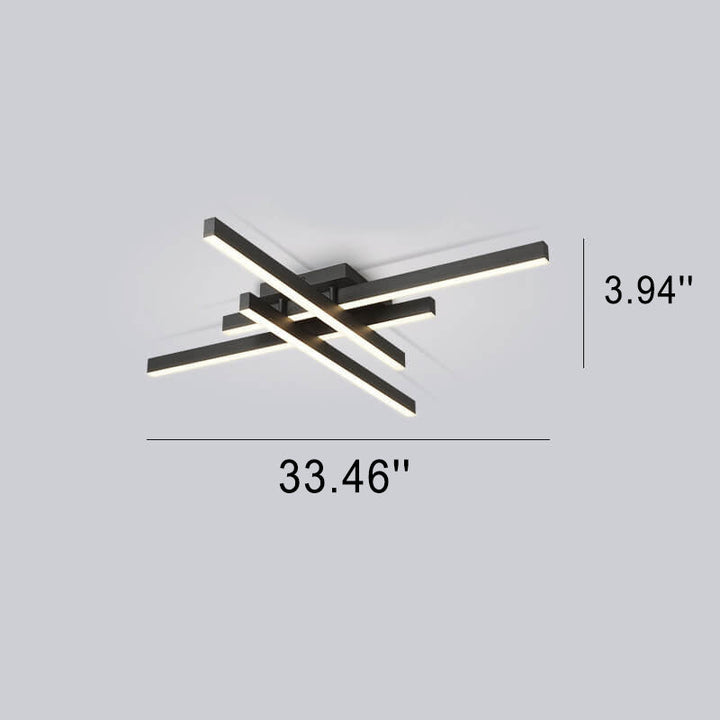 Industrial Geometric Aluminum LED Flush Mount Ceiling Light