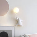 Contemporary Creative Bear Resin Acrylic 1-Light Wall Sconce Lamp For Bedroom